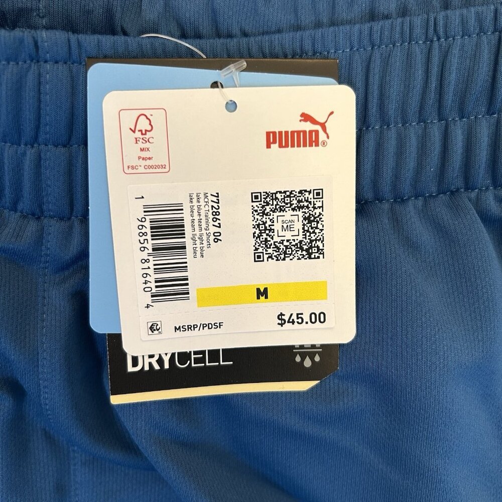 Puma Manchester City Men's Training Soccer Shorts Blue Size M - Medium - NWT $45 - Picture 9 of 16